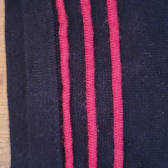 Max Studio Stretch Black Stretch Sweater Dress Red Embroidered Stripe Small - Picture 3 of 5